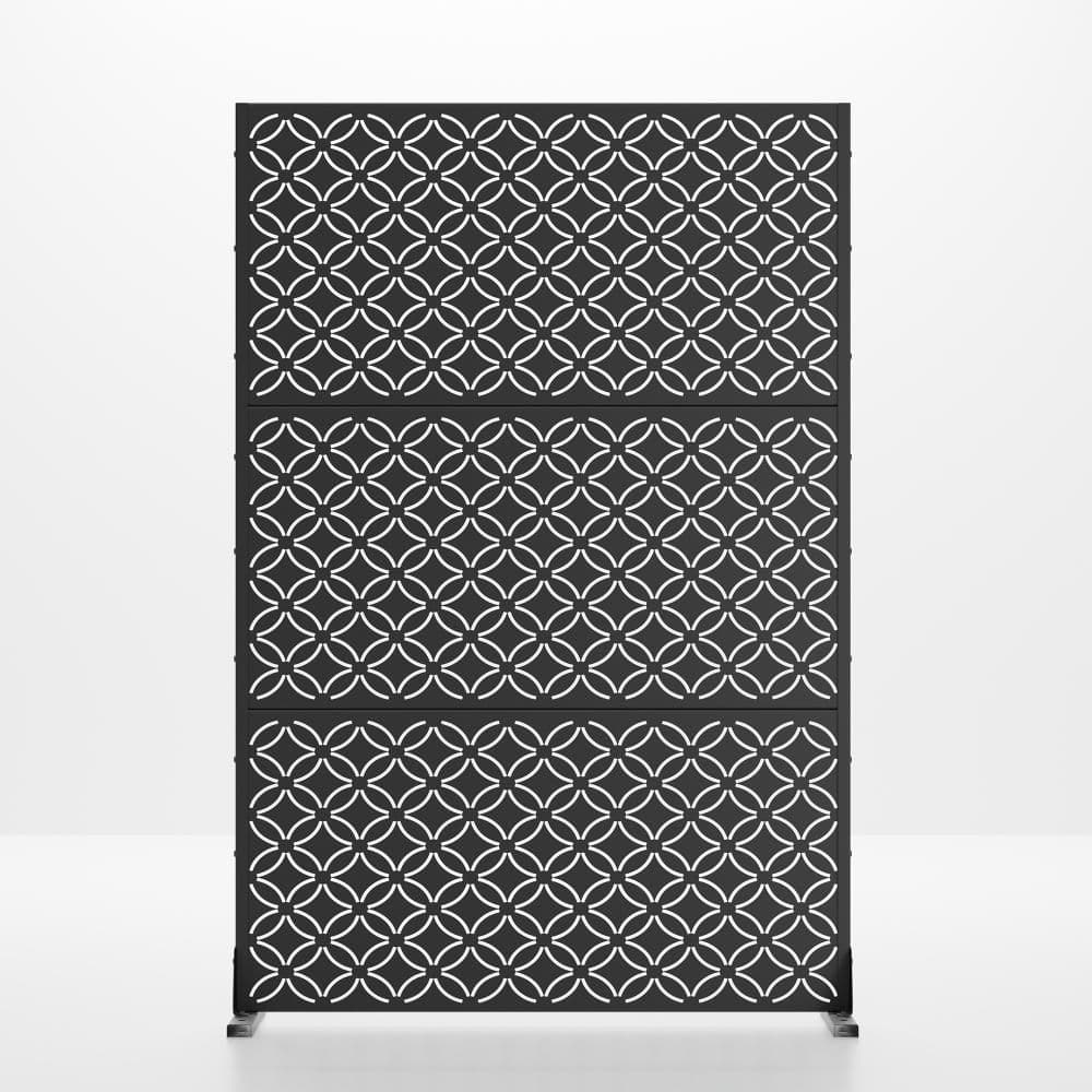 Outdoor Privacy Fence 47 in. L x 16 in. W x 72 in. H Black Galvanized Steel Garden Privacy Screen price history on PriceWatchPro
