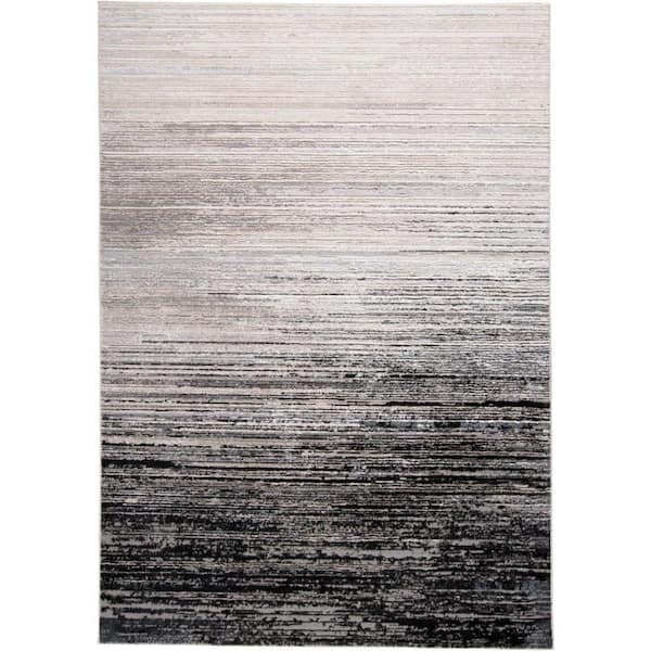 Weave & Wander Orin Black/Dark Gray 7 ft. x 10 ft. Abstract Area Rug