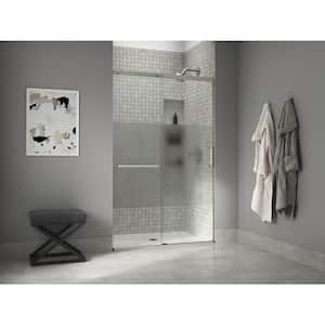Elate Tall 44-48 in. W x 76 in. H Sliding Frameless Shower Door in Anodized Matte Nickel with Crystal Clear Glass