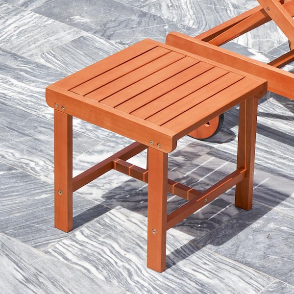Vifah Malibu Square Wood Outdoor Side Table