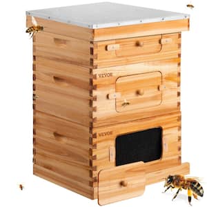 Beehive Box Kit Bee Honey Hive 30 Frames 2 Deep 1 Medium Natural Fir Wood