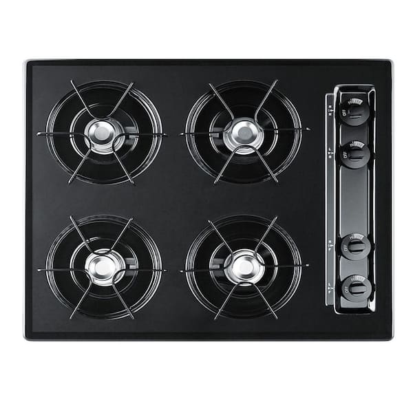 Unbranded 24 in. Gas Cooktop in Black with 4 Burners