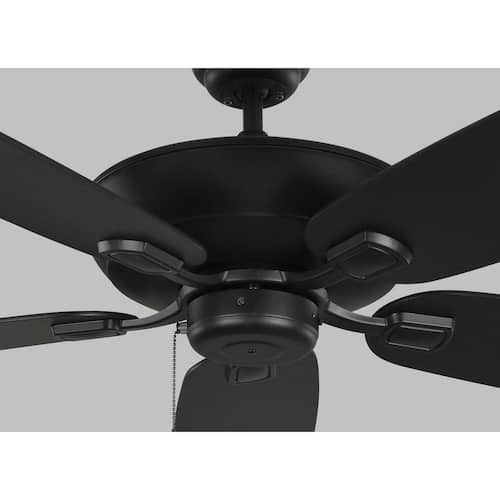 Colony Max 52 in. Transitional Matte Black Ceiling Fan with Matte Black and American Walnut Reversible Blades Lighting