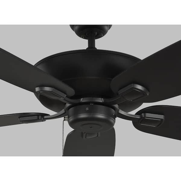 Colony Max 52 in. Transitional Matte Black Ceiling Fan with Matte Black and American Walnut Reversible Blades