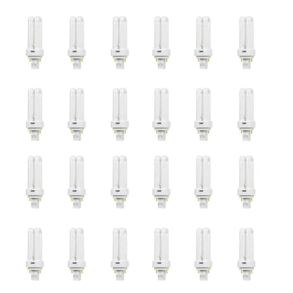 Feit Electric 13W Equiv PL CFLNI Quad Tube 2-Pin Plug-in GX23-2 Base Compact Fluorescent CFL Light Bulb, Soft White 2700K (24-Pack)