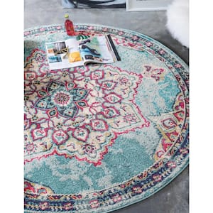 Medici Valencia Light Blue 8' 0 x 8' 0 Round Rug