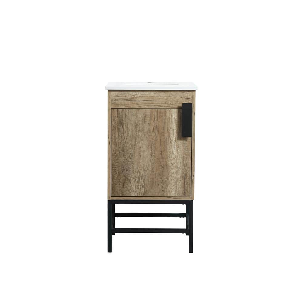 Timeless Home 18 in. W x 19 in. D x 33.5 in. H Bath Vanity in Natural Oak w