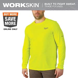 Men's Large Hi-Vis GEN II WORKSKIN Light Weight Performance Long-Sleeve T-Shirt