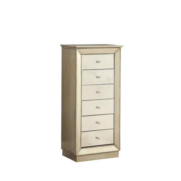 Unbranded Classical Rectangular Antique Gold Double Side Opening Jewelry Armoire