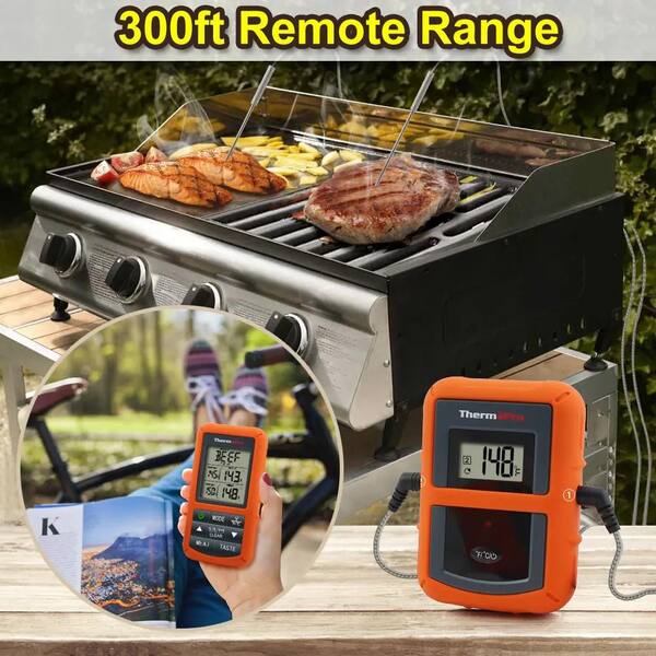 Digital Wireless Barbecue BBQ Meat Thermometer Remote Grill Cooking Food Probe 