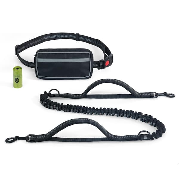 BOWHAUS 50 in. 78 in. Polyester Hands Free Dog Leash with Removable Zipper Pouch