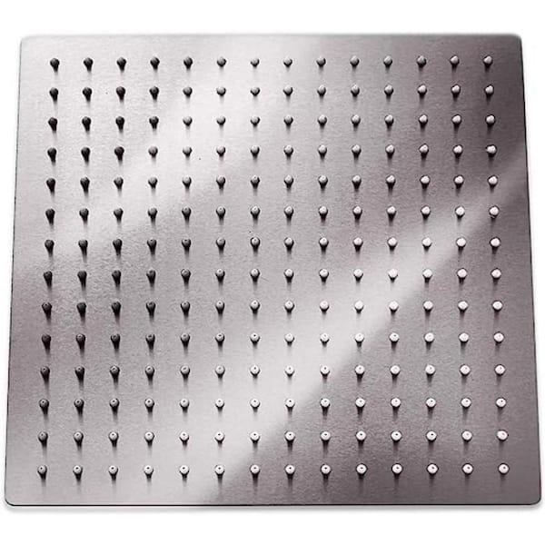 Unbranded Rain Shower Head 1-Spray Patterns with 1.8 GPM 16 in. ‎Wall Mount Rain Fixed Shower Head in Brushed Nickel