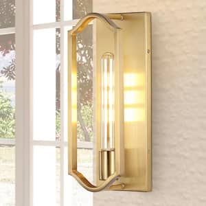 Chloe 4.75 in. 1-Light Brass Gold Modern Bohemian Iron LED Sconce