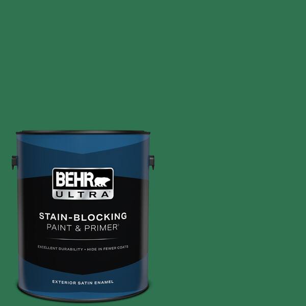 BEHR ULTRA 1 gal. #P420-7 Crown Jewel Satin Enamel Exterior Paint & Primer