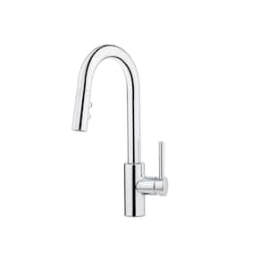 Stellen Single-Handle Bar Faucet with Pull-Down Sprayer in Polished Chrome