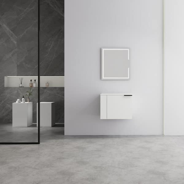 Lucera 23.62 in. W x 18.11 in. D x 18.31 in. H Floating Bath Vanity Cabinet without Top in Gloss White Unassembled