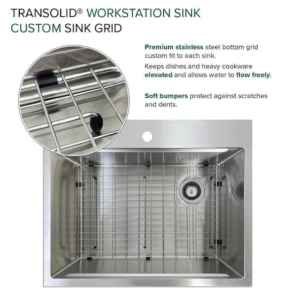 All-in-One Drop-In Stainless Steel 27 in. 4-Hole Single Bowl Kitchen Workstation Sink with Accessories Kit All-in-One Drop-In Stainless Steel 27 in. 4-Hole Single Bowl Kitchen Workstation Sink with Accessories Kit