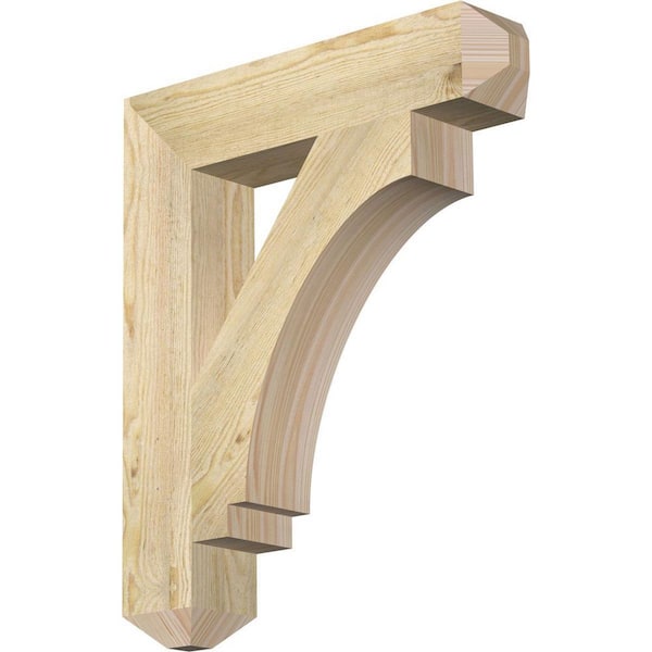 Ekena Millwork 4 in. x 24 in. x 20 in. Douglas Fir Imperial Craftsman Rough Sawn Bracket