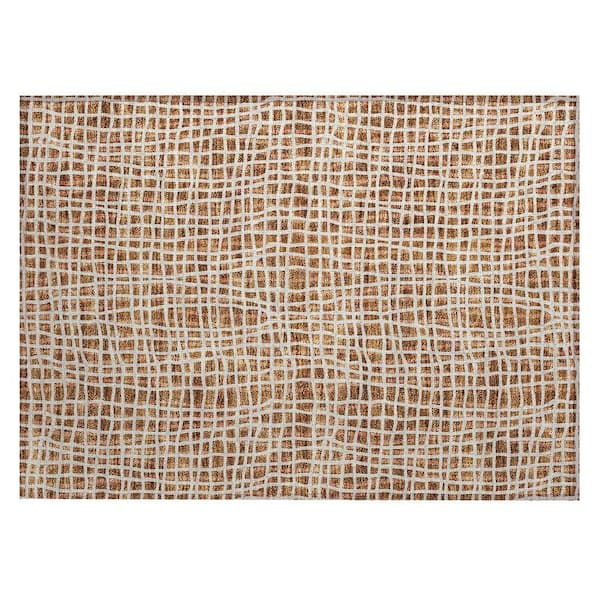 Chantille Machine Washable Indoor/Outdoor Abstract ACN729 Paprika 1 ft. 8 in. x 2 ft. 6 in. Area Rug