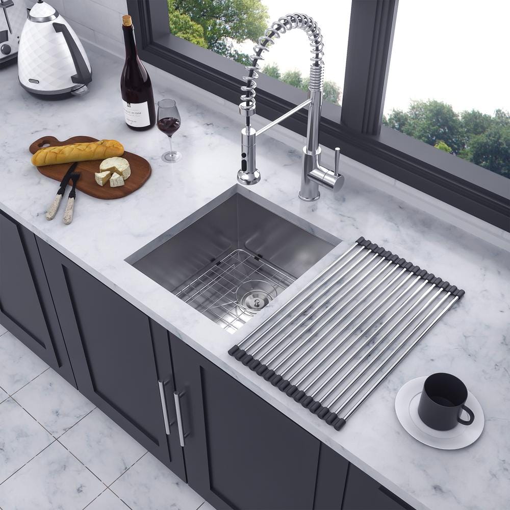 15" x 13" Brushed Stainless Steel Undermount Single Bowl Bar Sink
