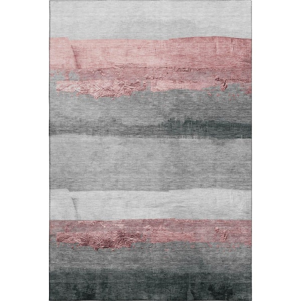 Mayfield Premium Machine Washable Abstract AMF1883 Blush 8 ft. x 10 ft. Area Rug