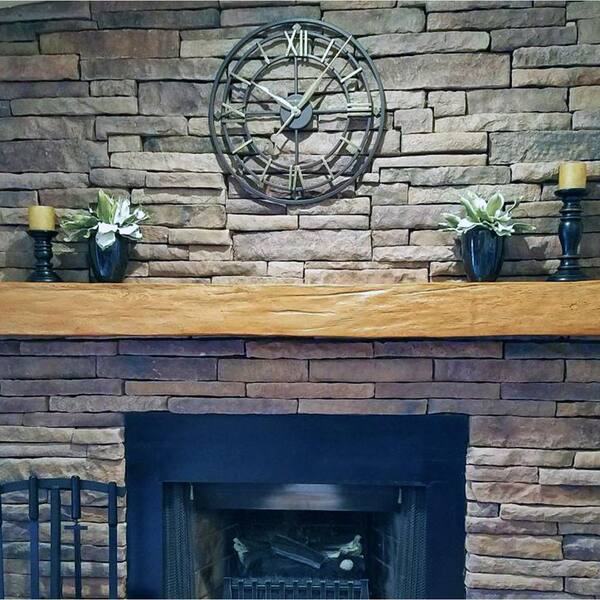 Ekena Millwork 4 in. x 8 in. x 5 ft. Knotty Pine Fireplace Mantel Aged Pecan  Faux Wood Beam MANUKP04X08X60AE - The Home Depot