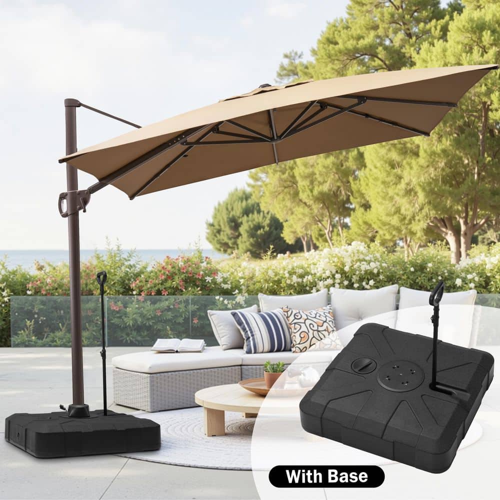 better homes & gardens 6.8'x9.9' rectangular outdoor patio umbrella PURPLE LEAF 9' x 9' Square All-Weather White Set includes one patio cantilever umbrella and base only Durable metal powder coated pole 250gsm polyester fabric 360 11 x 9 ft Aluminum