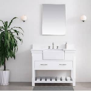 Wesley 42 in. W x 22 in. D Bath Vanity in White with Engineered Stone Vanity Top in Ariston White with White Sink