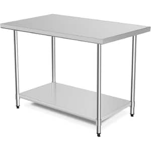 Silver Stainless Steel 48 in. Kitchen Prep Table