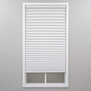 White Cordless Light Filtering Polyester Pleated Shades - 20 in. W x 48 in. L