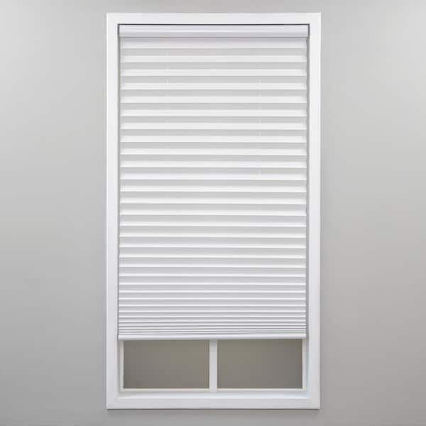 Perfect Lift Window Treatment White Cordless Light Filtering Polyester Pleated Shades - 20 in. W x 64 in. L