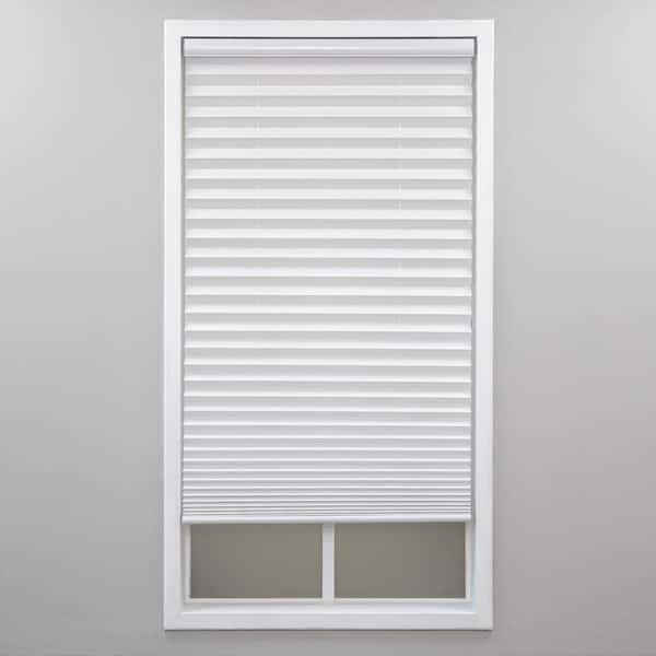 Perfect Lift Window Treatment White Cordless Light Filtering Polyester Pleated Shades - 21 in. W x 64 in. L