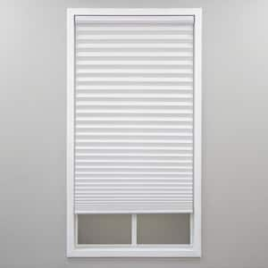 White Cordless Light Filtering Polyester Pleated Shades - 21.5 in. W x 64 in. L