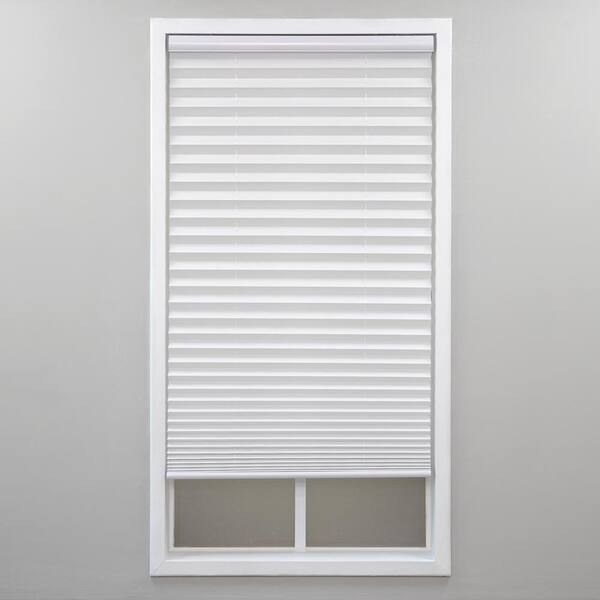 StyleWell White Cordless Light Filtering Polyester Pleated Shades - 38 in. W x 72 in. L