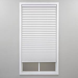 White Cordless Light Filtering Polyester Pleated Shades - 44.5 in. W x 48 in. L