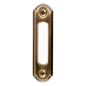 Wired LED Lighted Door Bell Push Button, Antique Brass