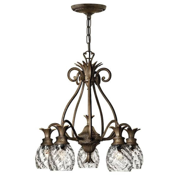 Plantation 5-Light Pearl Bronze Shaded Chandelier