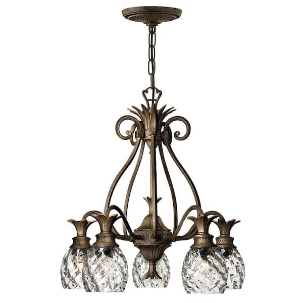 HINKLEY - Plantation 5-Light Pearl Bronze Shaded Chandelier
