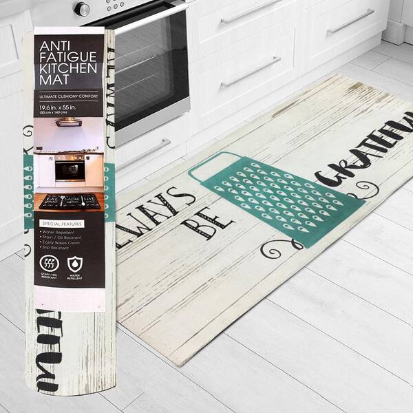 Grateful Thankful Bless Anti-Fatigue Memory Foam Kitchen Mat