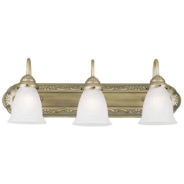 Westinghouse 3-Light Oyster Bronze Interior Wall Fixture with Frosted Ribbed Glass