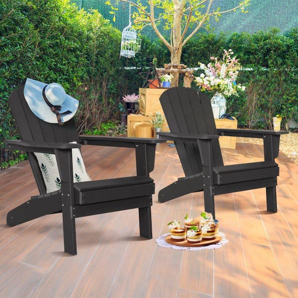 MIRAFIT Outdoor Composite Classic Adirondack Chair, All-Weather Resistant Deck Lounge Chair with Ergonomic Design (set of 2)