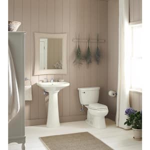 Cimarron 3-5/8 in. Vitreous China Pedestal Sink Basin in Biscuit with 8 in. Centers with Overflow Drain