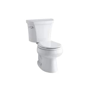 Wellworth 12 in. Rough In 2-Piece 1.28 GPF Single Flush Round Toilet in White Seat Not Included