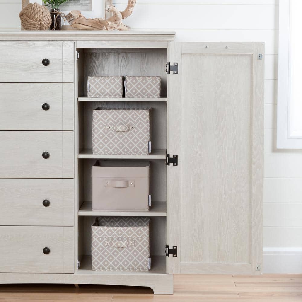 Winter Oak Cottage 5-Drawer Combo Dresser