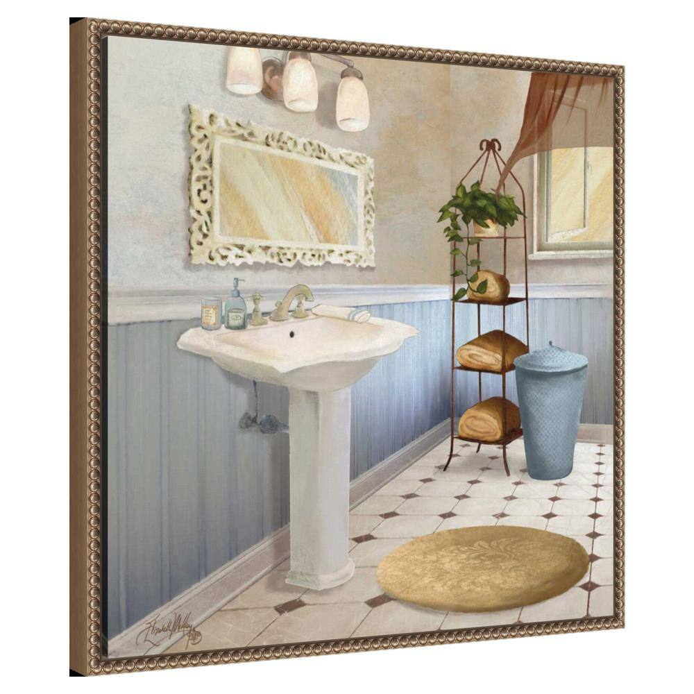 Sundance Bath II Antique Beaded Framed Canvas Wall Art, 22" x 22"
