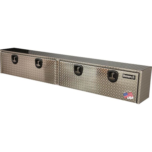 BUYERS PRODUCTS Diamond Tread Aluminum Topsider Truck Box with T-Handle Latch, 16 in. x 13 in. x 96 in.