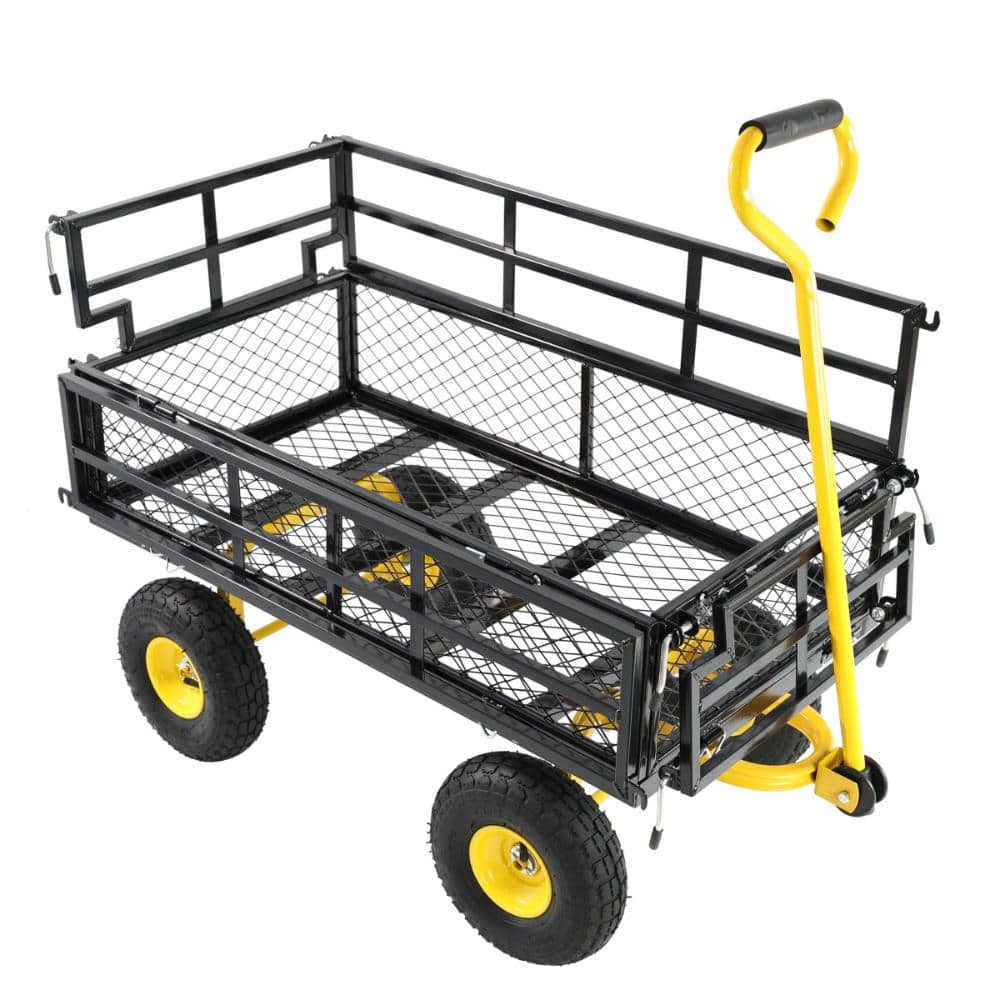 3.5 cu. ft Black Metal Garden Cart with Solid Wheels price history on PriceWatchPro
