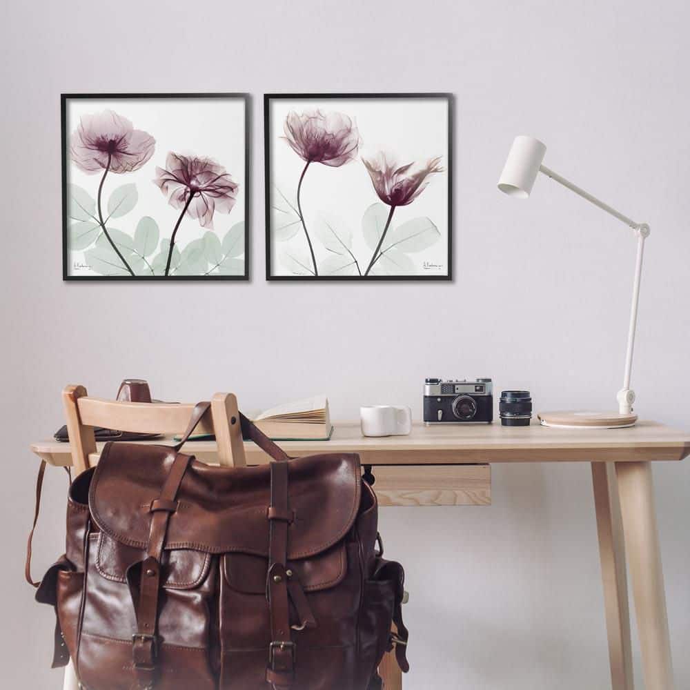 Delicate Mauve Flowers by Albert Koetsier 2-Piece Black Framed Nature Giclee Art Print 17 in. x 17 in. price history on PriceWatchPro