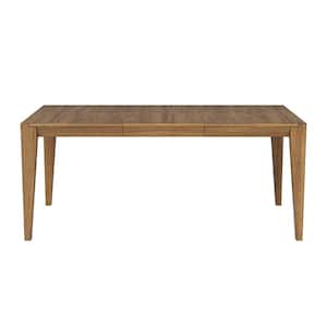 Emilia Mid-century Modern Natural Rubberwood 70 in Four Leg Dining Table Seats 8