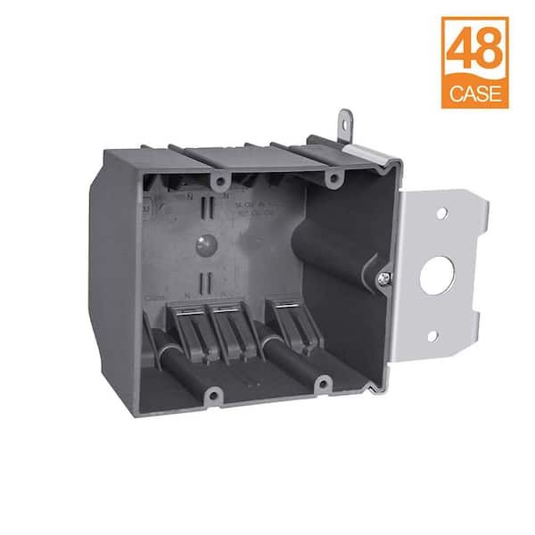 2-Gang 82.6 cu. in. Square PVC New Work Electrical Boxes with Adjustable Bracket (48-Case)